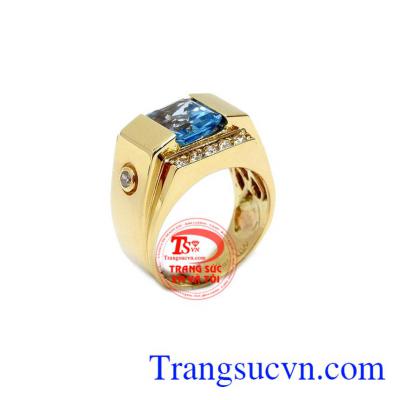 Nhẫn nam Topaz tài lộc