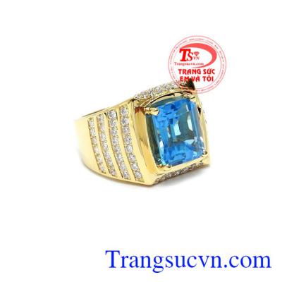 Nhẫn Nam Topaz Hoàng Gia 14k, bảo hành 12 tháng, giao hàng nhanh trên toàn quốc