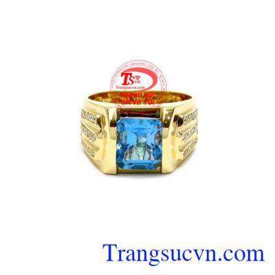 Nhẫn Nam Topaz Sang Trọng 14k, bảo hành 12 tháng, giao hàng nhanh trên toàn quốc