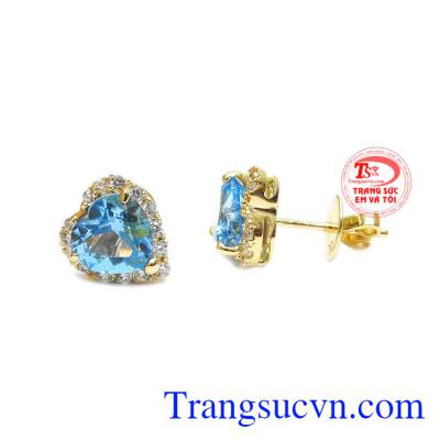 Sản phẩm kết hợp vàng màu 14k và đá topaz thiên nhiên hợp phong thủy. 