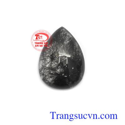 Mặt thạch anh tóc đen bình an màu sắc đẹp, chất lượng cao, phù hợp bọc vàng, bạc làm mặt dây chuyền sang trọng, thời trang và phong cách