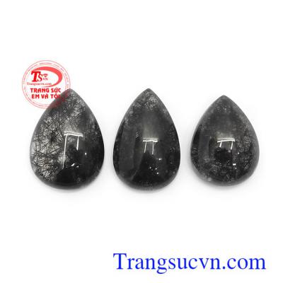 Mặt thạch anh tóc đen thiên nhiên cao cấp