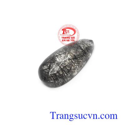 Mặt thạch anh tóc đen thịnh vượng màu sắc đẹp, chất lượng cao, chế tác hình giọt nước độc đáo