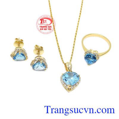 Bộ trang sức nữ topaz tình yêu