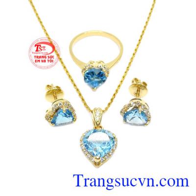 Bộ trang sức nữ topaz tình yêu