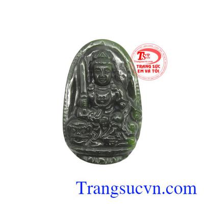 Mặt Phật bản mệnh tuổi Mão ngọc Nephrite được chế tác tỉ mỉ, sắc sảo từ ngọc Nephrite