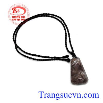 Mặt dây thạch anh tóc nâu hợp người mệnh kim và thổ