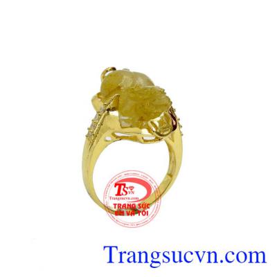 Nhẫn nữ vàng tỳ hưu phú quý là sản phẩm nhẫn nữ vàng tây 10k đẹp, ôm viền xung quanh tỳ hưu