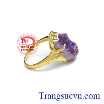 Nhẫn nữ vàng tỳ hưu thịnh vượng, bảo hành 6 tháng, giao hàng nhanh trên toàn quốc