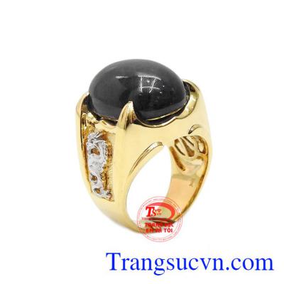 Nhẫn nam sapphire rồng vàng