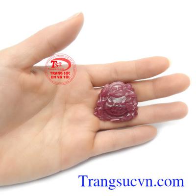 Mặt Di lặc ruby bình an bền đẹp, chất lượng, chạm khắc tinh xảo, độc đáo, có giấy kiểm định kèm theo