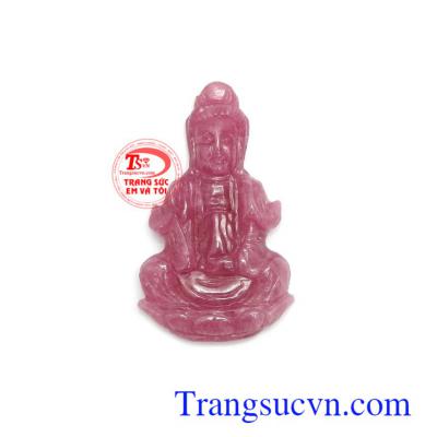 Mặt phật Quan Âm ruby an lành