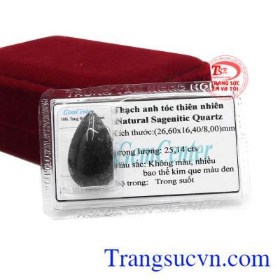 Mặt thạch anh tóc đen giọt nước thiên nhiên hợp với mệnh mộc và mệnh thủy.