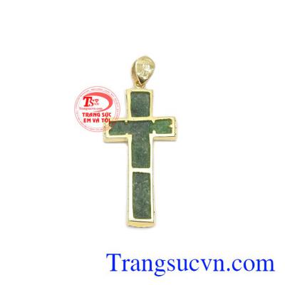 Mặt dây thánh giá cẩm thạch sang trọng với sự kết hợp giữa vàng tây 14k, ngọc cẩm thạch thiên nhiên và đá cz lấp lánh tạo nên một sản phẩm hoàn hảo, tinh tế.