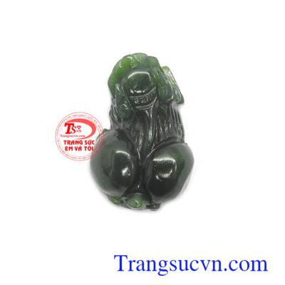 Mặt tỳ hưu nephrite may mắn màu sắc đẹp, chất lượng ngọc đảm bảo, tỳ hưu ngọc bích thiên nhiên