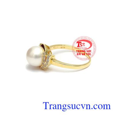 Nhẫn Nữ Ngọc Trai Sang Trọng 14k, bảo hành 12 tháng, giao hàng nhanh trên toàn quốc