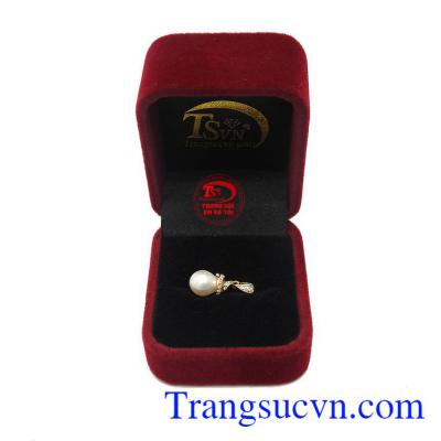 Mặt dây ngọc trai móc vàng 14k sáng bóng đảm bảo chất lượng hợp thời trang, sang trọng 