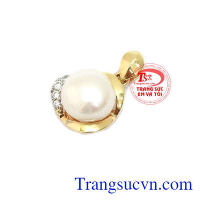 Mặt dây ngọc trai móc vàng 14k sáng bóng đảm bảo chất lượng hợp thời trang, sang trọng