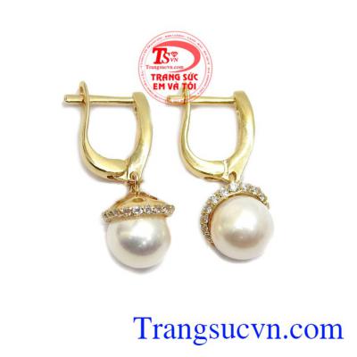 Hoa Tai Ngọc Trai Phú Quý 14k, bảo hành 14k, bảo hành 12 tháng, giao hàng nhanh trên toàn quốc