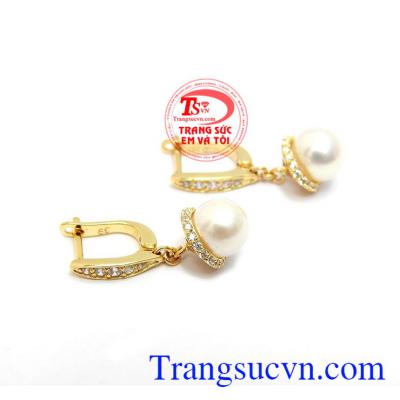 Hoa tai vàng tây dành cho nữ kiểu tinh tế, đeo hoa tai hợp thời trang