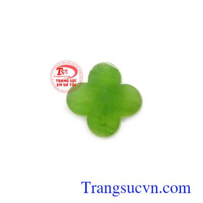 Mặt ngọc nephrite bốn lá bình an bền đẹp, chất lượng, chế tác độc đáo