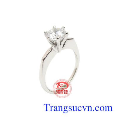 Nhẫn nữ vàng trắng 18k thời trang