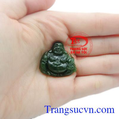 Mặt Nephrite Phật Di Lặc thiên nhiên.