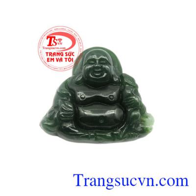 Mặt Phật Di Lặc Nephrite thiên nhiên.