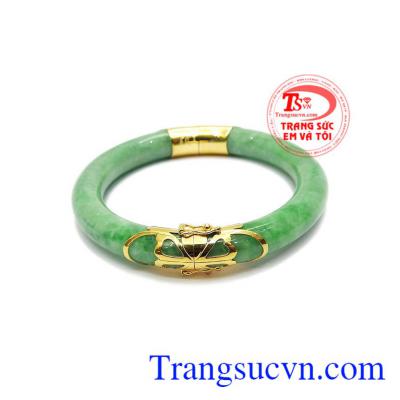 Vòng cẩm thạch bọc vàng phụng hoàng được chế tác từ ngọc cẩm thạch thiên nhiên