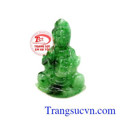 Mặt phật quan âm phúc khí được chế tác từ ngọc cẩm thạch thiên nhiên