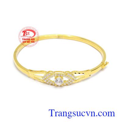 Vòng tay vàng 10k phong cách chế tác đẹp, đường nét tinh xảo, sắc nét, vòng tay nữ vàng 10k xinh xắn