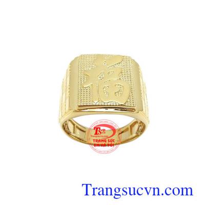 Nhẫn nam vàng chữ Phúc may mắn mang lại nét cá tính, thời trang và sang trọng cho phái mạnh, là sản phẩm rất được ưa chuộng