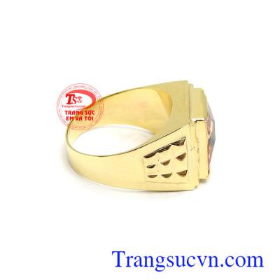 Nhẫn nam đính đá sang trọng gắn đá sang trọng, kiểu dáng thời trang