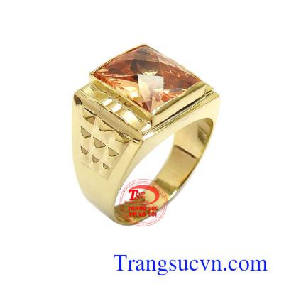 Nhẫn nam đính đá sang trọng vàng 10k kiểu dáng đẹp, chất lượng cao, gắn đá tinh xảo