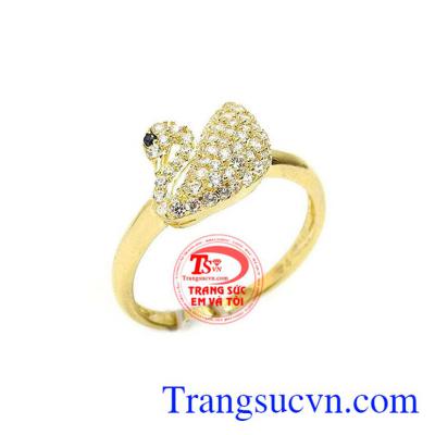 Nhẫn nữ vàng thiên nga được chế tác từ vàng 10k công nghệ Itaty