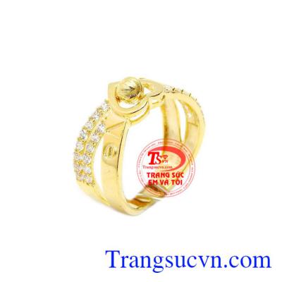 Nhẫn nữ vàng tình yêu được chế tác từ vàng 10k công nghệ Italy