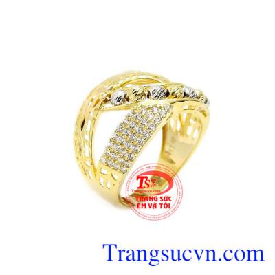 Nhẫn nữ vàng phong cách quý tộc được chế tác từ vàng 10k theo công nghệ Italy
