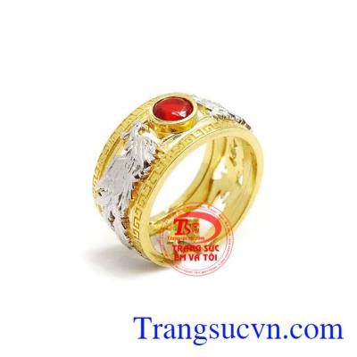 Nhẫn nam phụng điểu được chế tác theo công nghệ Italy, loại vàng 10k
