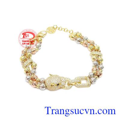 Lắc tay nữ vàng 10k cá tính chế tác tinh xảo theo dạng bi tròn độc đáo, thời trang