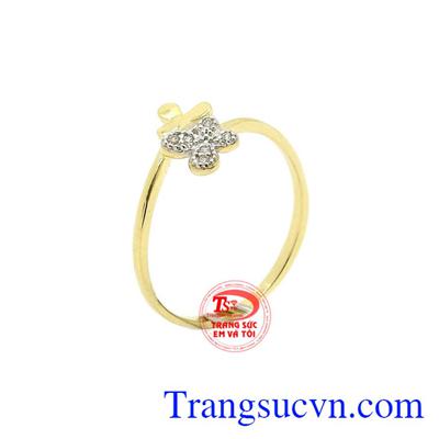 Nhẫn nữ hồ điệp được chế tác từ vàng 10k nhập khẩu nguyên chiếc từ Korea