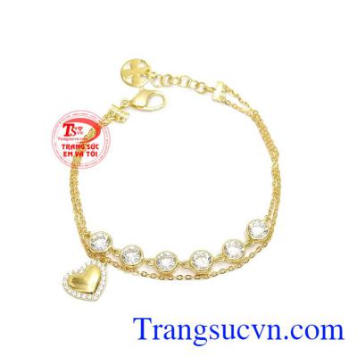 Lắc tay nữ 10k tình yêu được chế tác từ vàng 10k bền đẹp