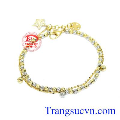 Lắc tay nữ 10k may mắn được chế tác với kiểu dáng đẹp, công nghệ cao Italy