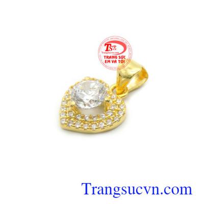 Mặt nữ vàng 10k đính đá phong cách