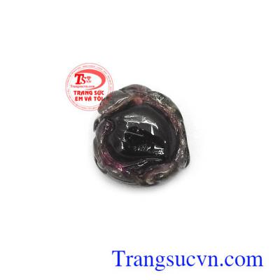 Hoa đá Tourmaline dưa hấu chạm khắc đẹp, kiểu dáng tinh xảo, sắc nét