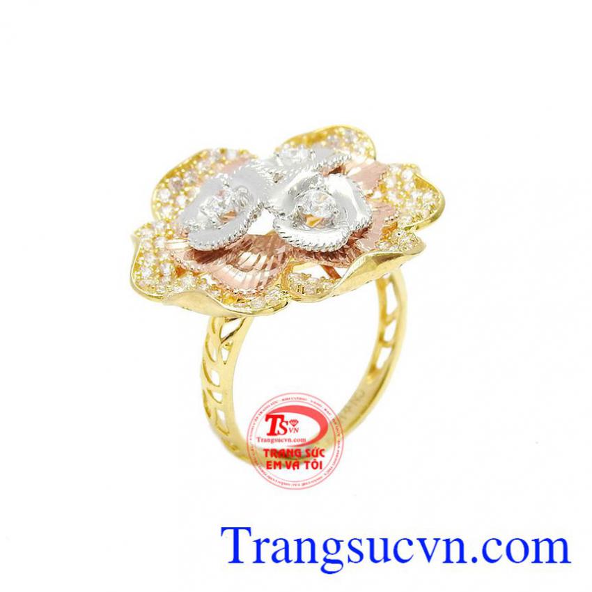 Nhẫn hoa vàng 10k phú quý