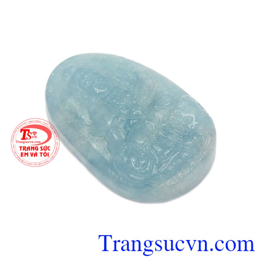 Mặt Phật Phổ Hiền Bồ Tát Aquamarine là sản phẩm được chế tác từ đá Aquamarine thiên nhiên.