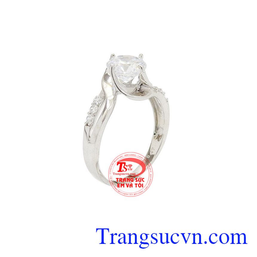 Nhẫn nữ vàng trắng Korea đẹp là sản phẩm được chế tác từ vàng 10k, nhập khẩu từ Korea.