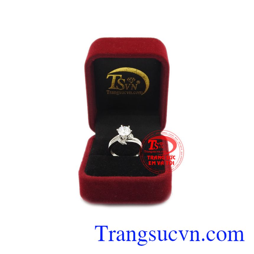 Nhẫn nữ vàng trắng Korea quý phái chất lượng.