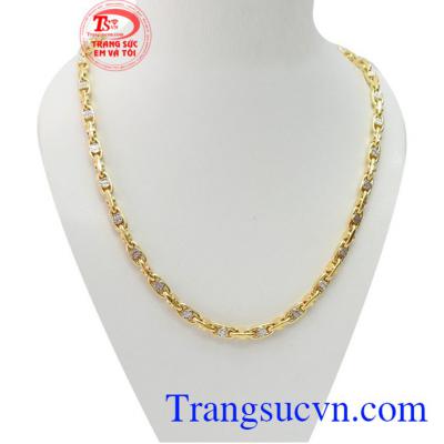 Dây chuyền vàng Italy 18k đảm bảo chất lượng,dây chuyền vàng 18k đặt bền màu,đeo hợp thời trang