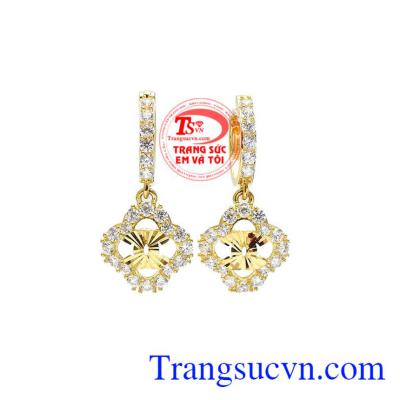 Hoa tai vàng ý phong cách được chế tác từ vàng 10k nhập khẩu nguyên chiếc từ Italy